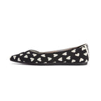 Heart Print Pointed Toe Comfortable Flats-0