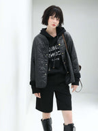 Heavy-Duty Geometric Black Quilted Puffer Jacket-2