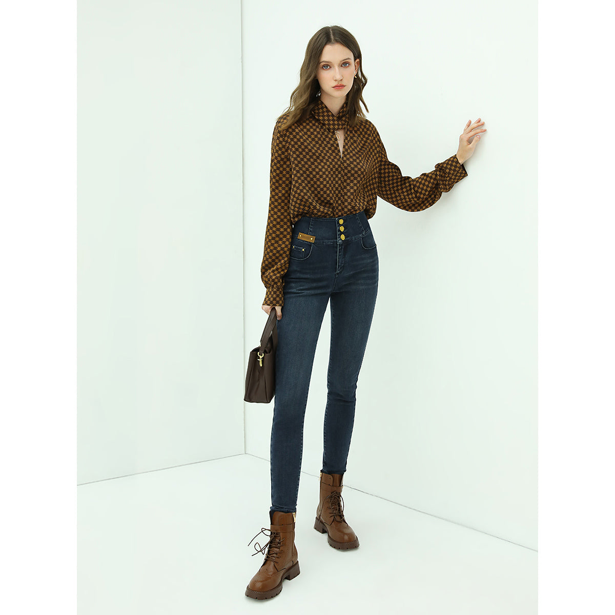 High Waist Skinny Jeans Navy-1