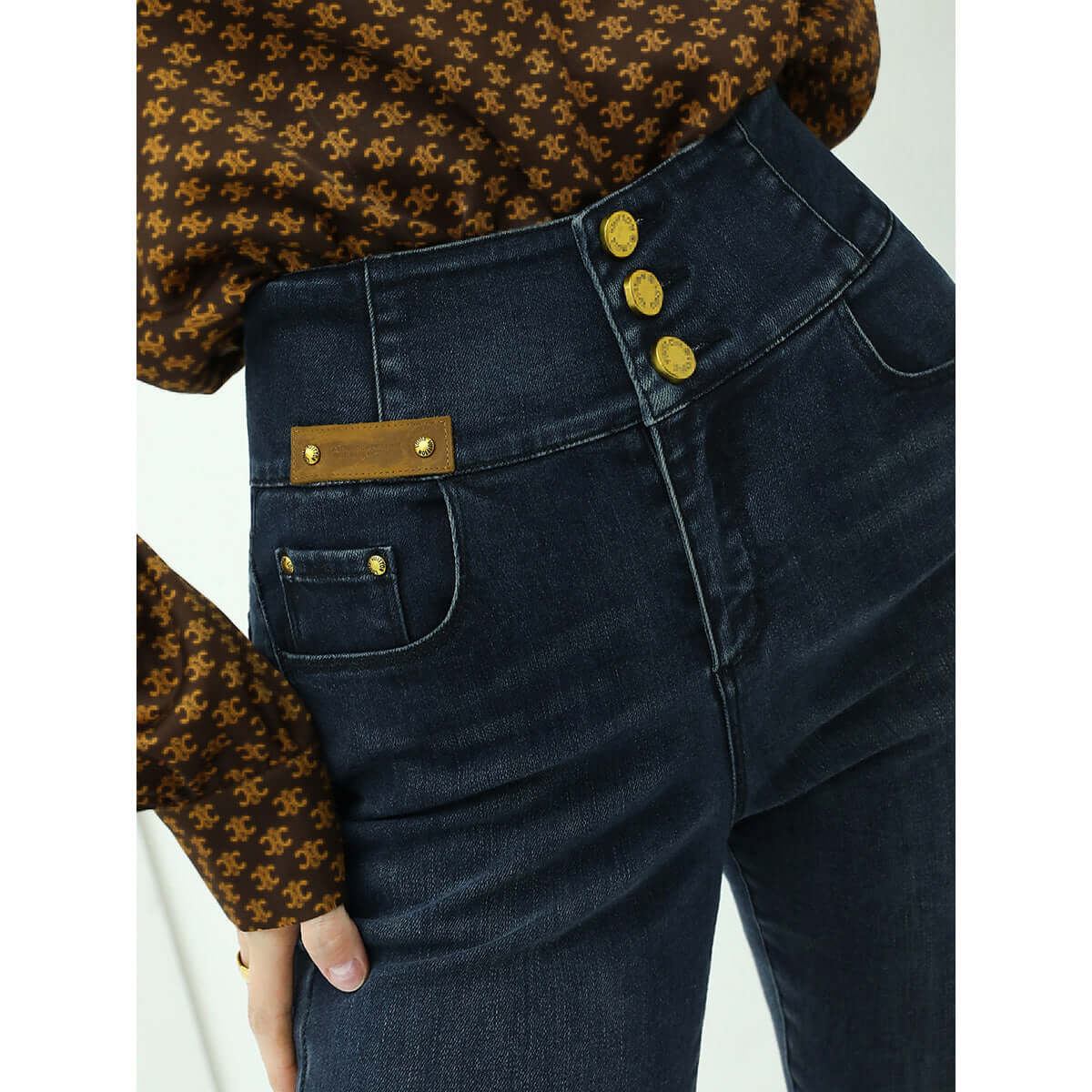 High Waist Skinny Jeans Navy-2