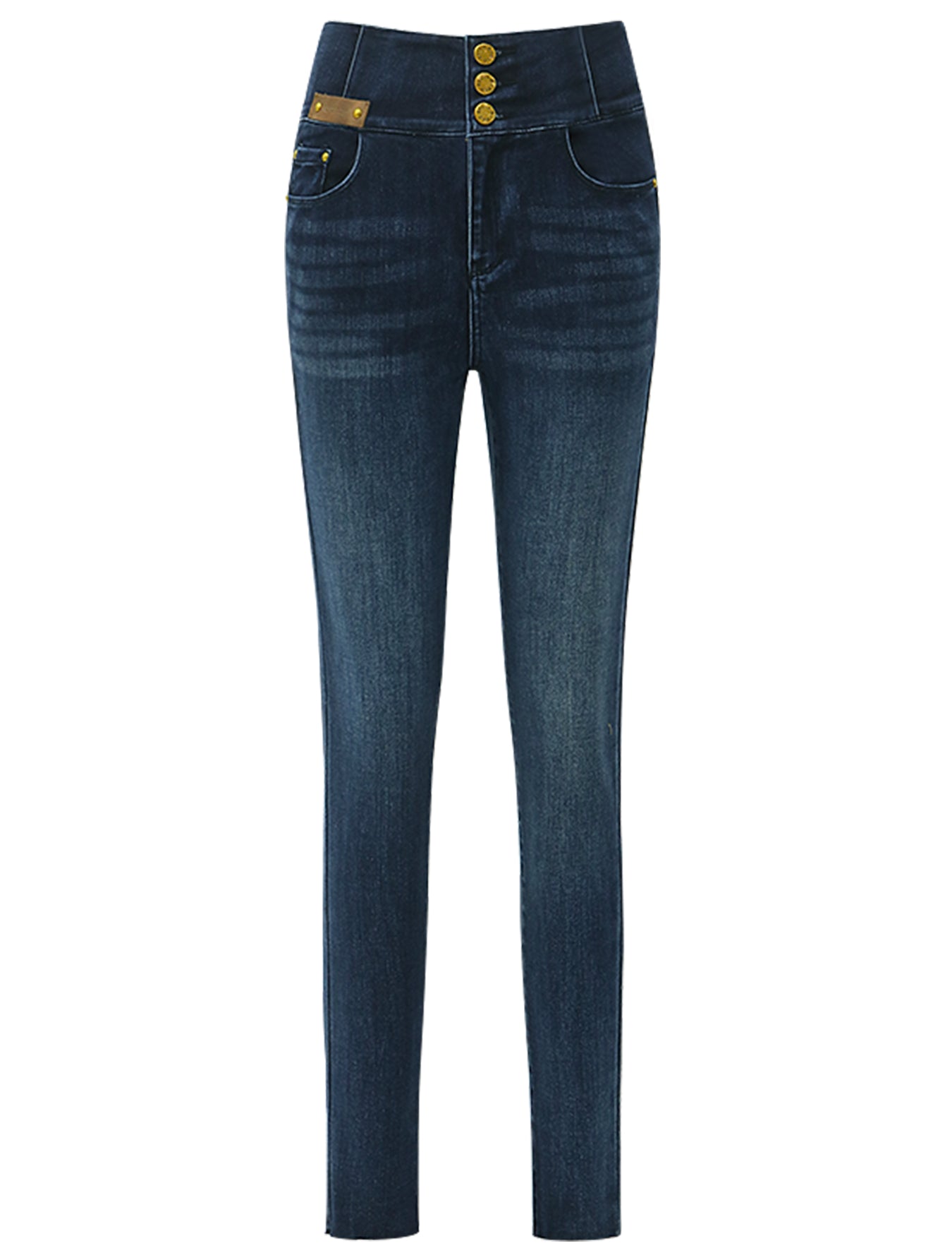 High Waist Skinny Jeans Navy-3