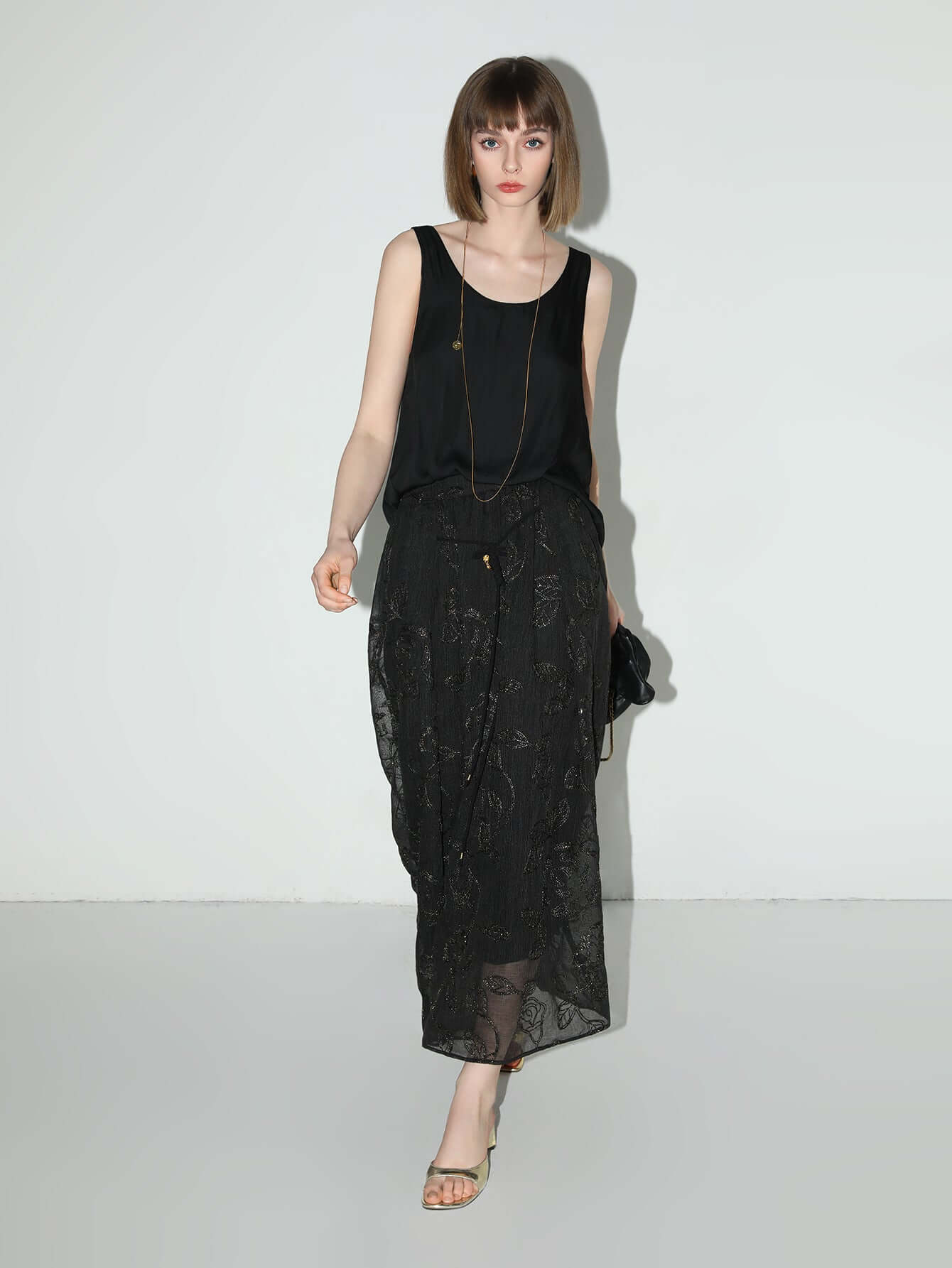 Intricately Embellished Glitter Embroidered Skirt