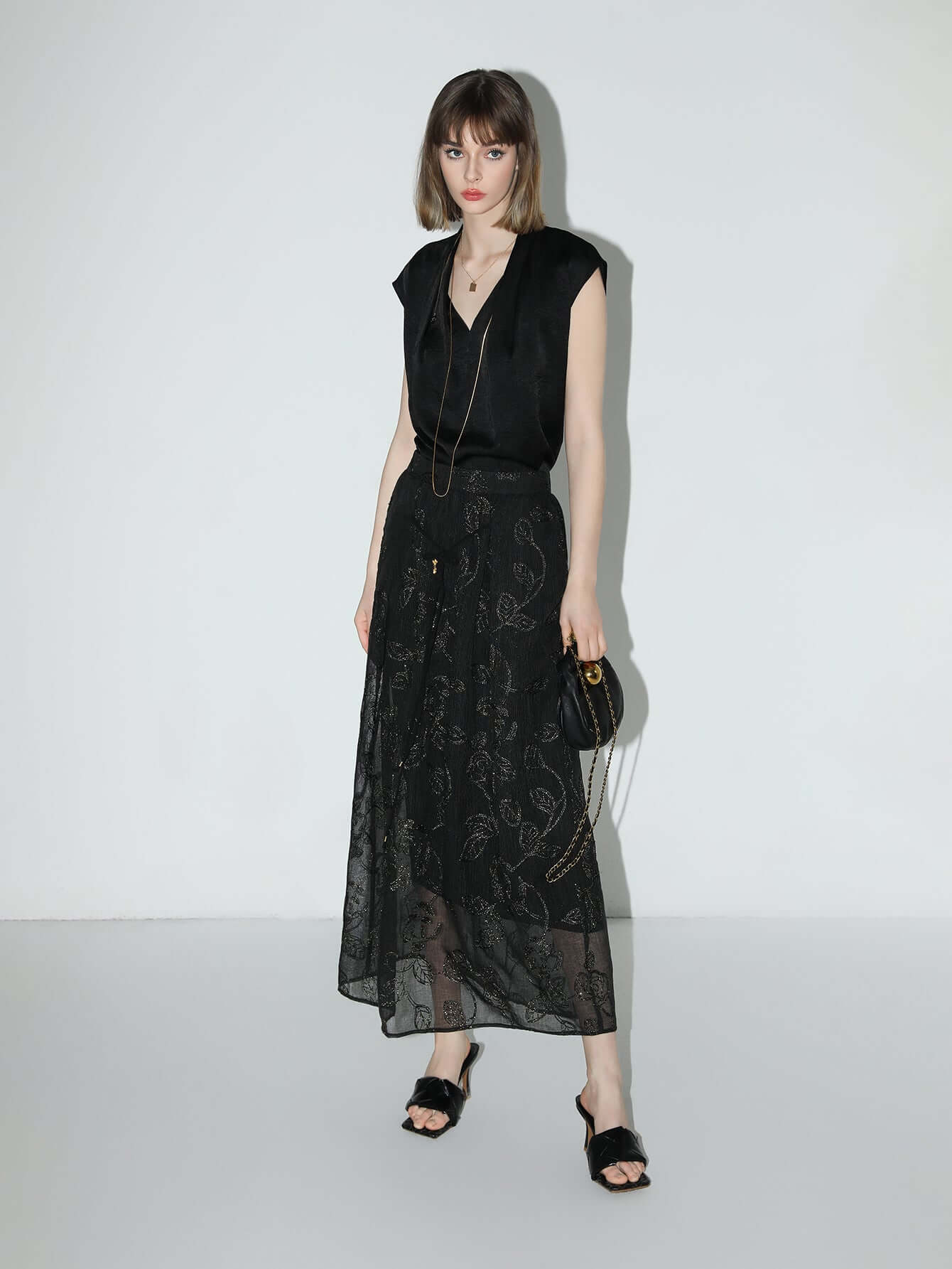 Intricately Embellished Glitter Embroidered Skirt