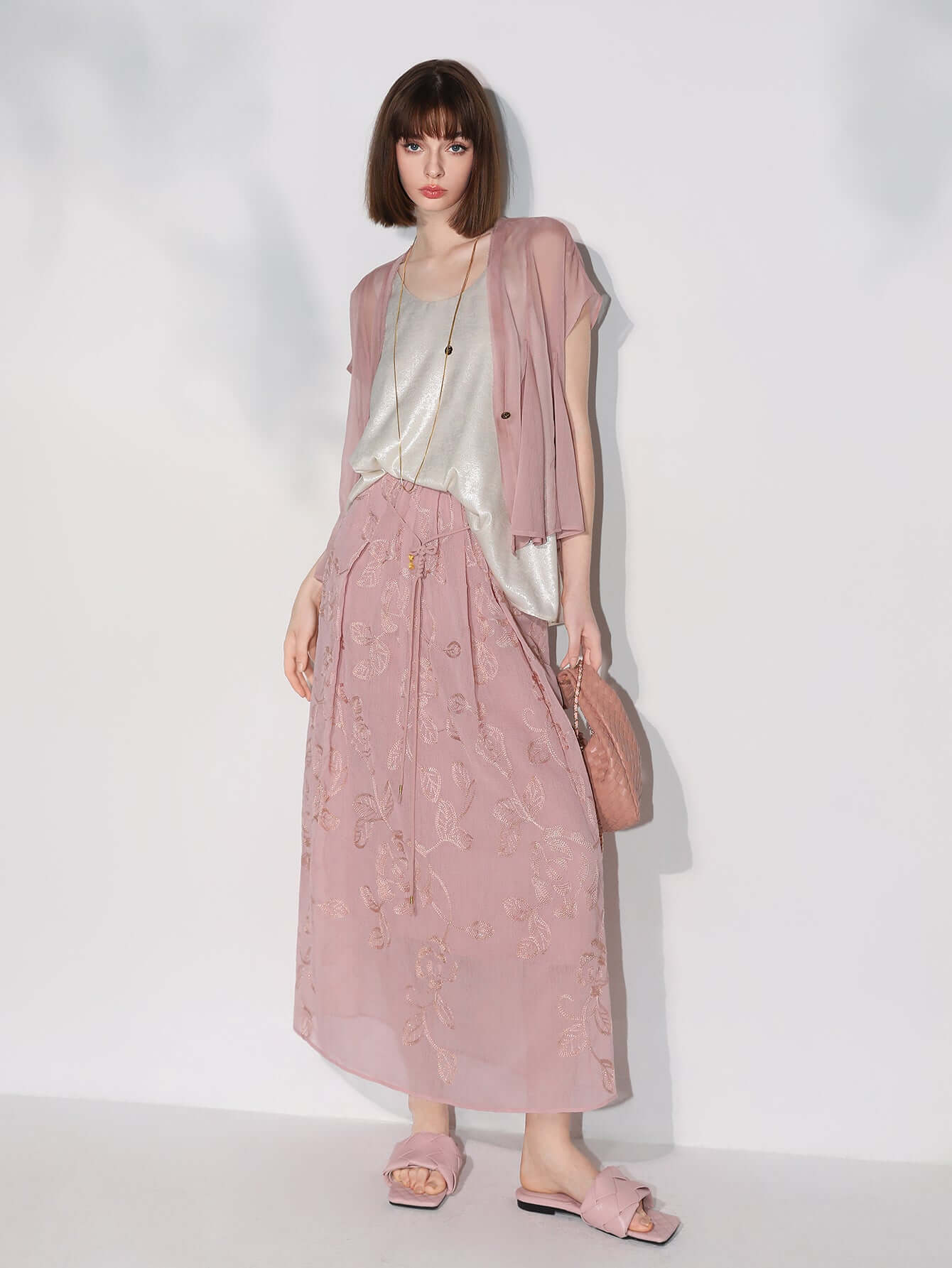 Intricately Embellished Glitter Embroidered Skirt