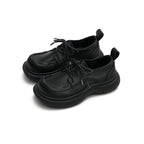 Lace-Up Leather Shoes with Padded Bottoms-1