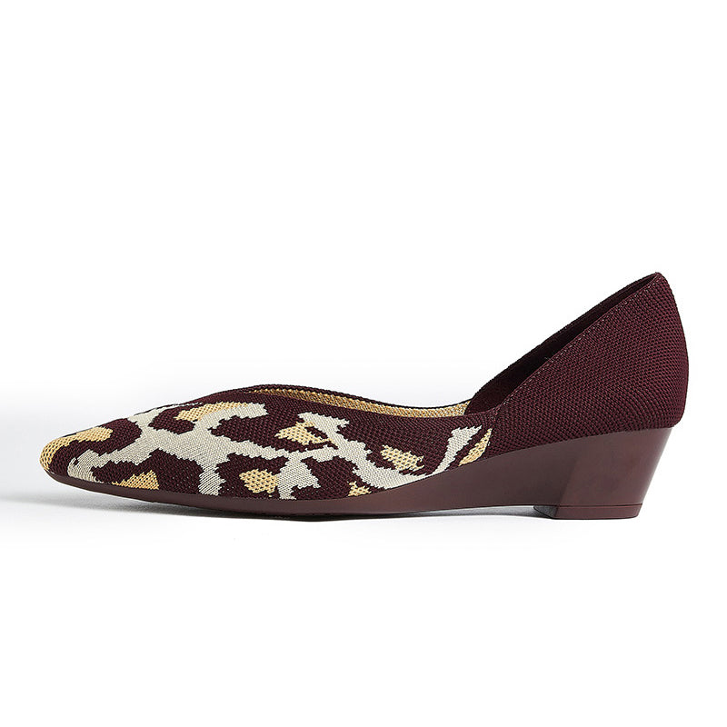 Leopard Print Pointed Toe Princess Flats-0