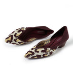 Leopard Print Pointed Toe Princess Flats-1