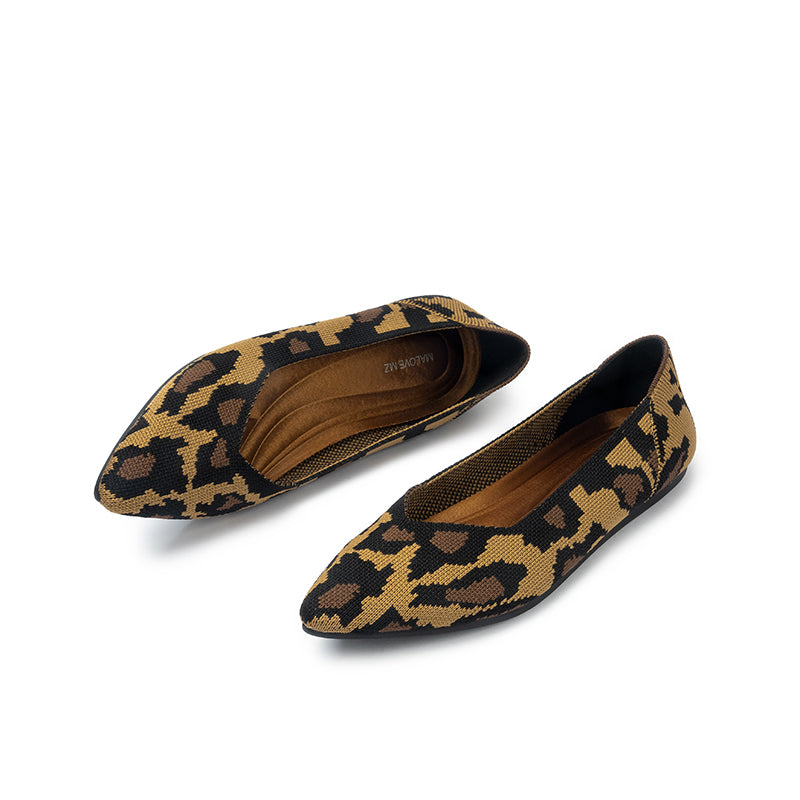 Leopard Print Pointed Toe Work Shoes-1