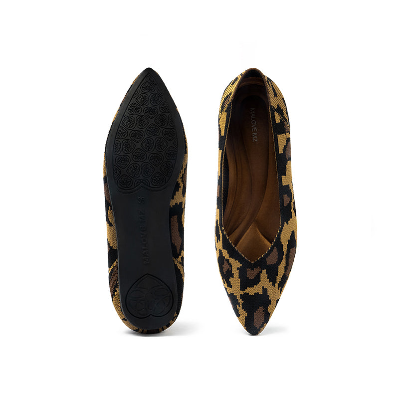 Leopard Print Pointed Toe Work Shoes-3