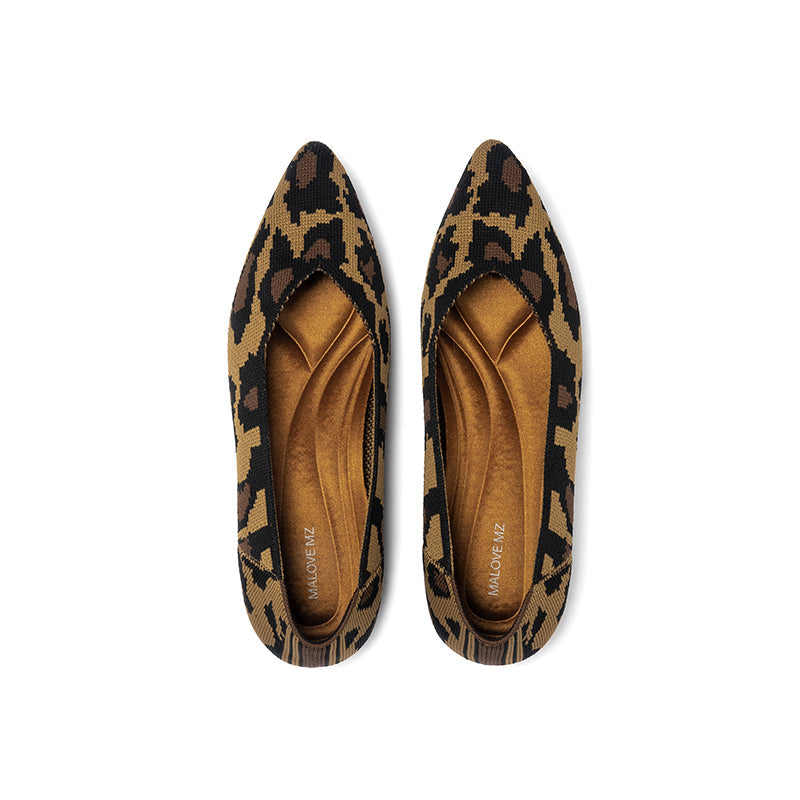 Leopard Print Pointed Toe Work Shoes-4