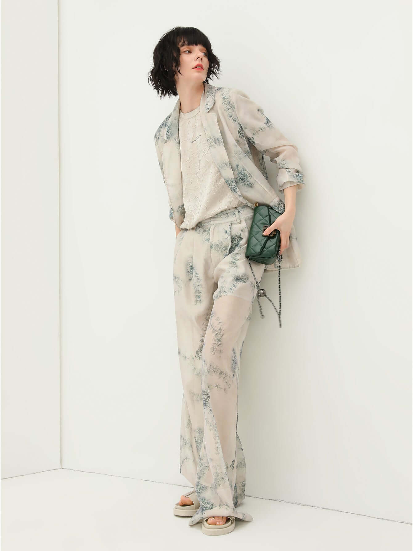 Lightweight Green Straight Leg Pants-0