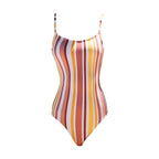 Low Back Candy Stripe One Piece Swimsuit-3