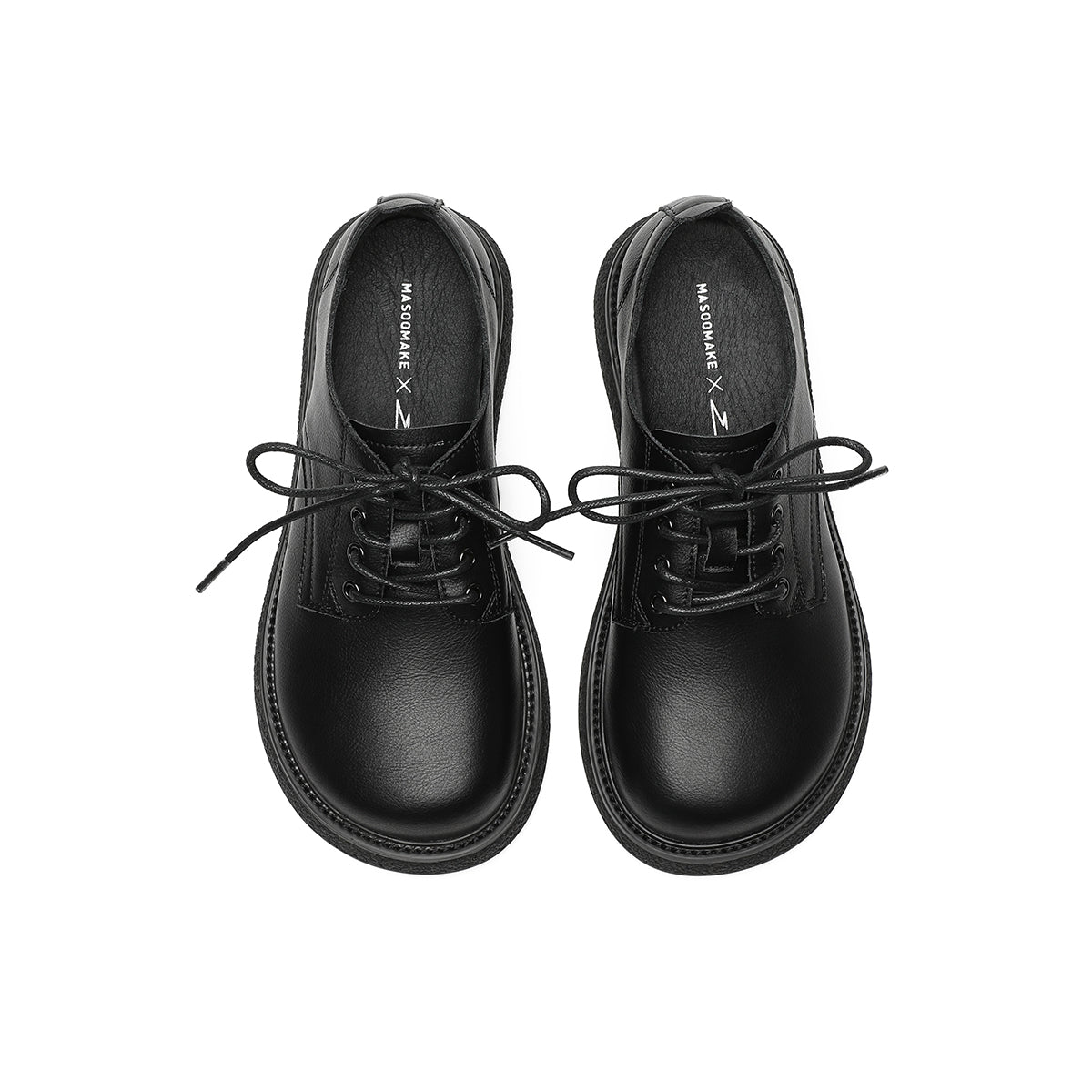 Low Cut Black Leather Shoes-4