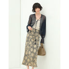 Maple Detailed Khaki Mermaid Skirt-2