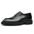 Men’s Breathable Square Toe Oxford Lace Up Dress Shoes-1