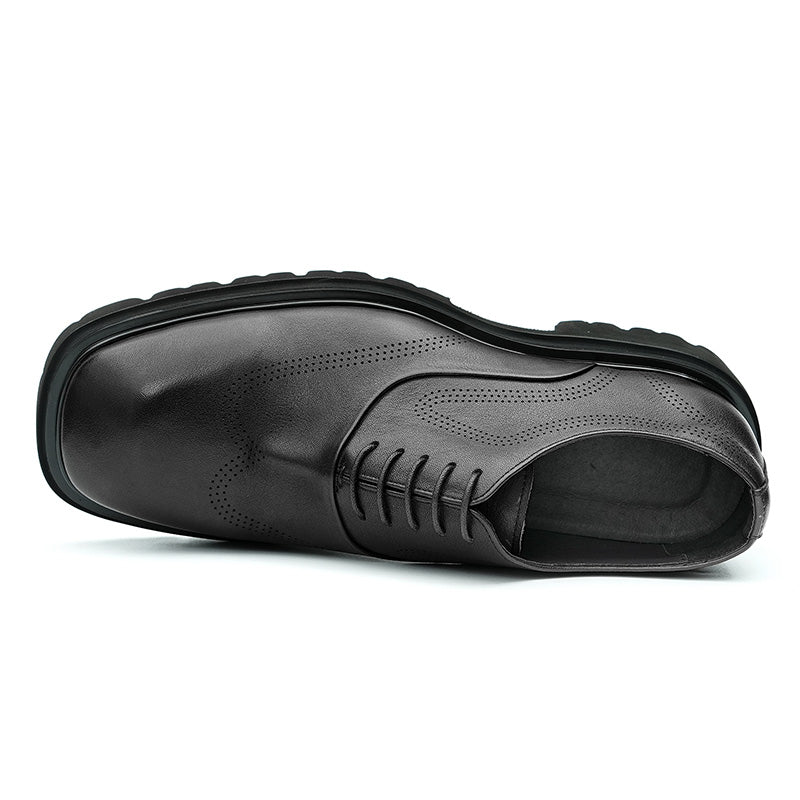 Men’s Breathable Square Toe Oxford Lace Up Dress Shoes-2