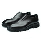 Men’s Breathable Square Toe Oxford Lace Up Dress Shoes-3