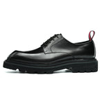 Men’s Calfskin Structured Square Toe Lace Up Derby Shoes with Tabs-1