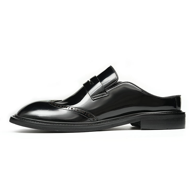 Men’s Glossy Calfskin Classic Slipper Mules-0
