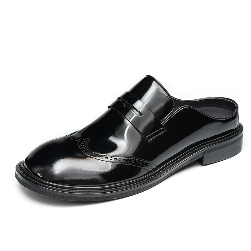 Men’s Glossy Calfskin Classic Slipper Mules-2