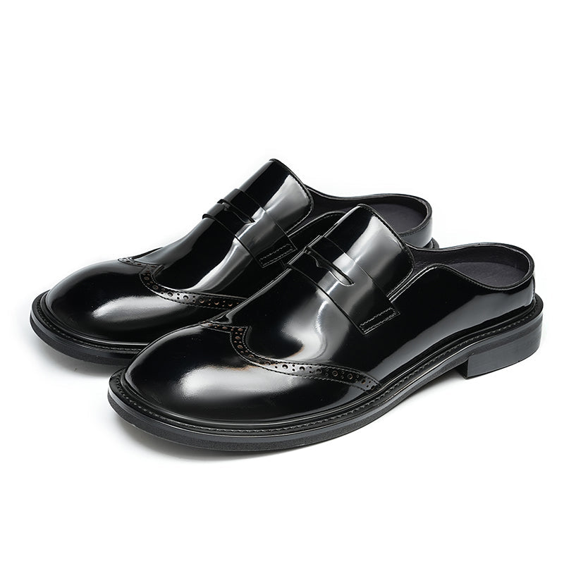 Men’s Glossy Calfskin Classic Slipper Mules-4