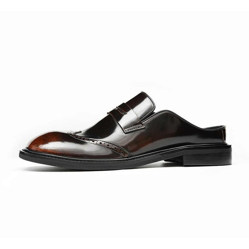 Men’s Glossy Calfskin Classic Slipper Mules-5