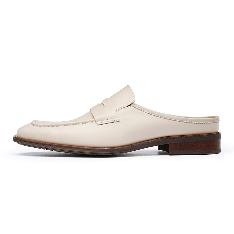 Men’s Posh Cream Leather Mules-0