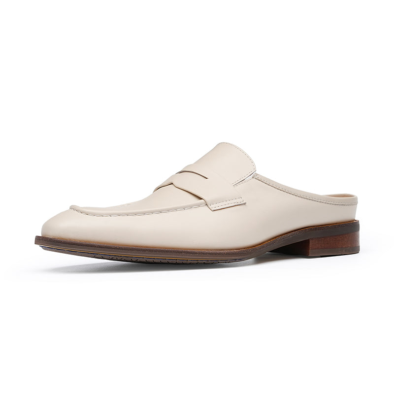 Men’s Posh Cream Leather Mules-2