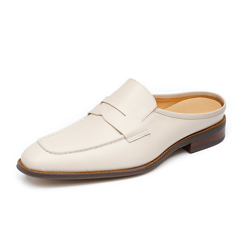 Men’s Posh Cream Leather Mules-3