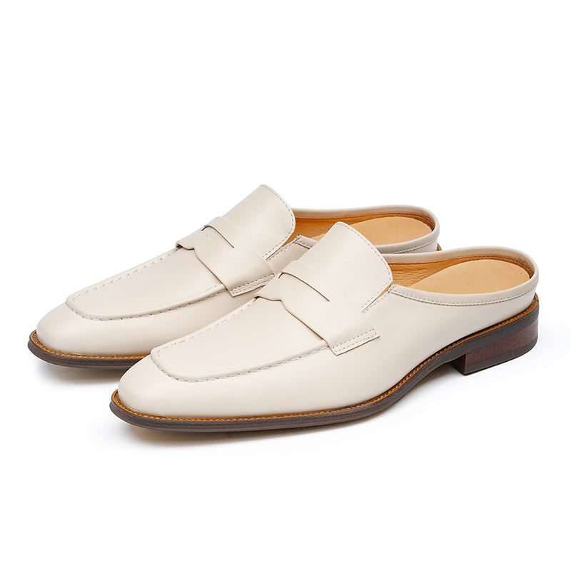 Men’s Posh Cream Leather Mules-4
