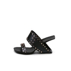 Edgy Metal Embellished Heel-Less Mules-0