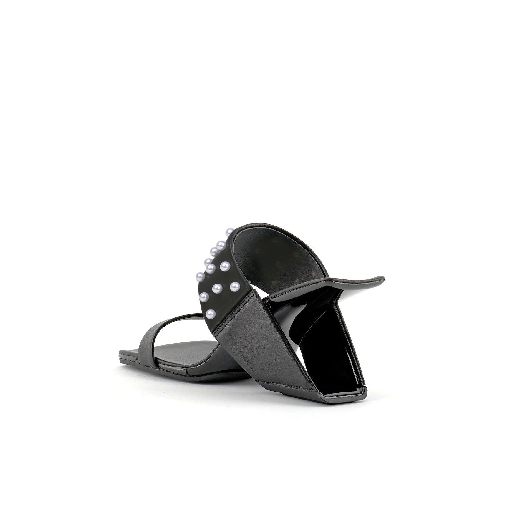 Metallic Beaded Arch Heel Mules-3