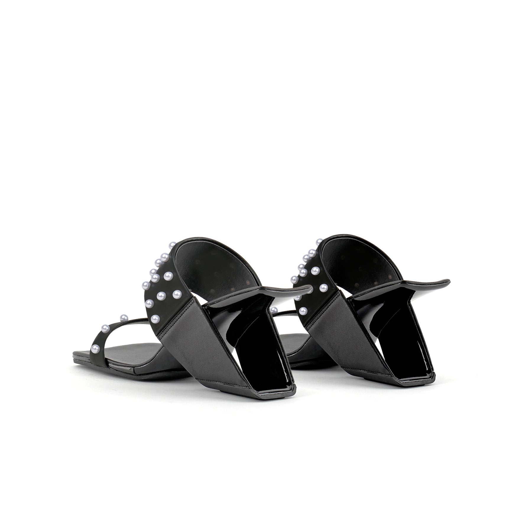 Metallic Beaded Arch Heel Mules-4