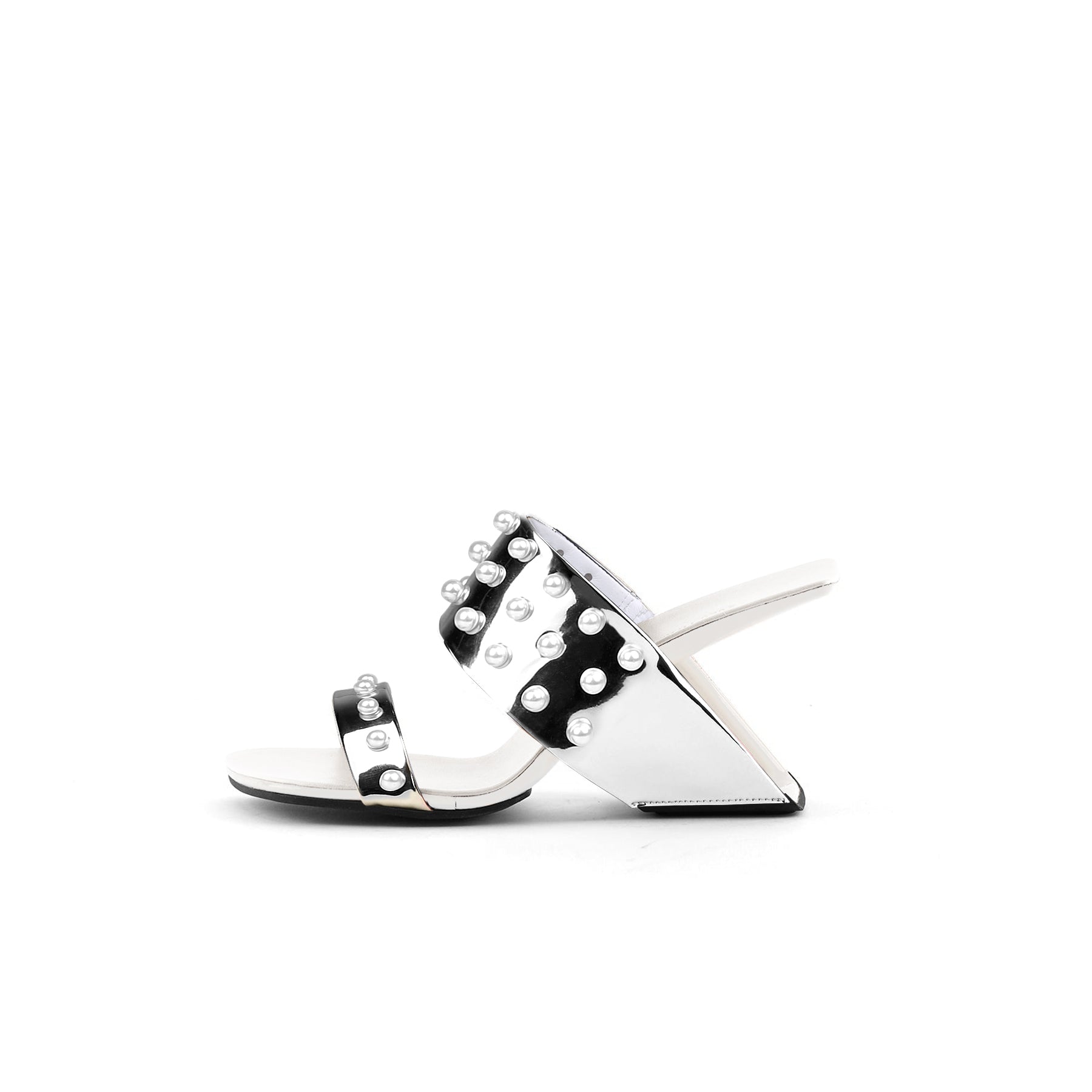 Metallic Beaded Arch Heel Mules-6