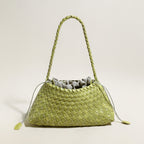 Mini Woven Trapezoid Drawstring Shoulder Bag-0