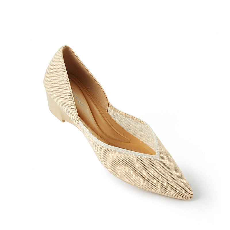 Minimalist Heart Cap Pointed Toe Princess Flats-3