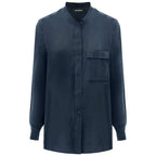 Minimalist Oversized Draped Navy Shirt-3