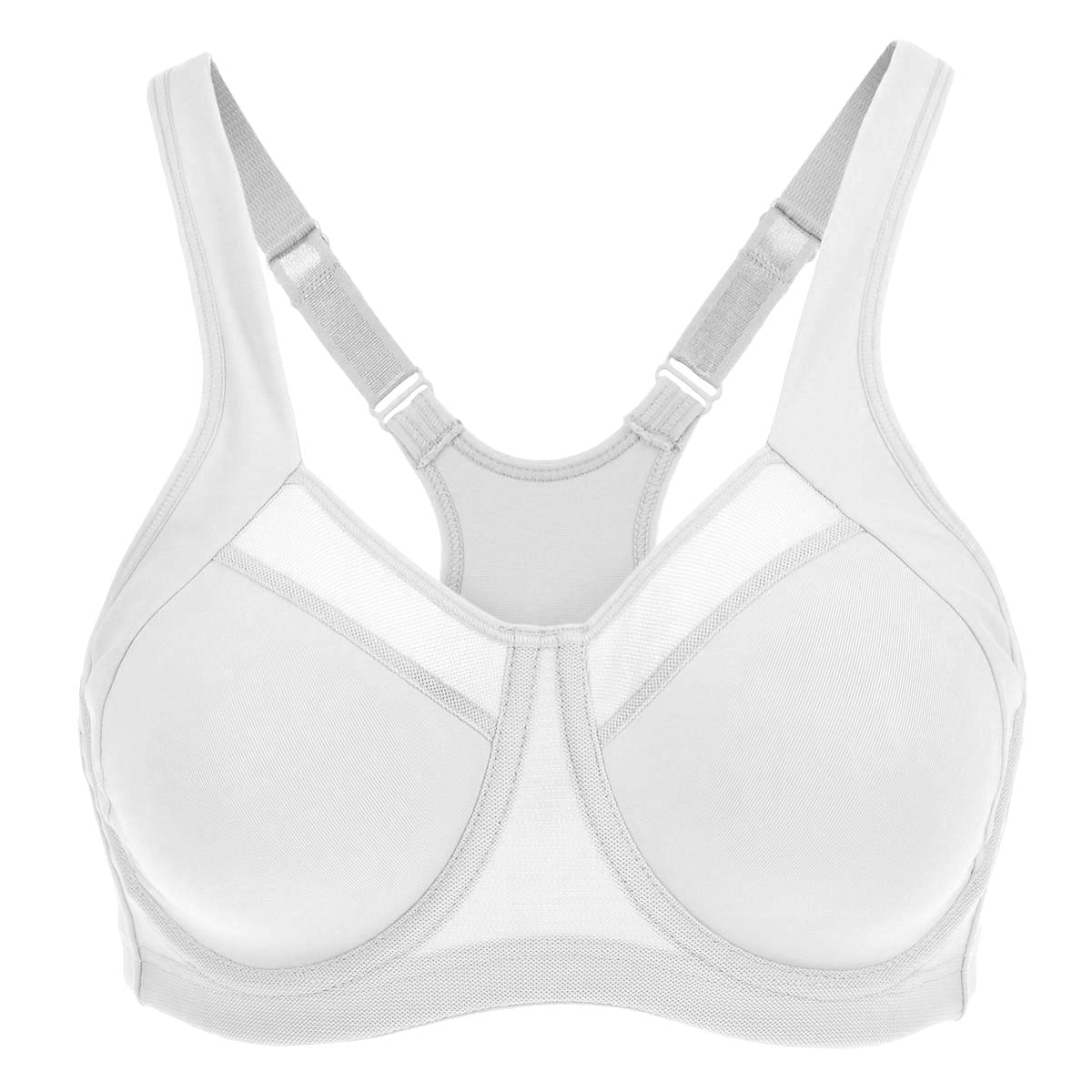 No Bounce High Support White Workout Bra