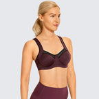 No Bounce High Support Wine Running Bra