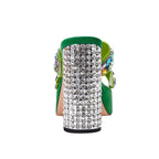 Open Toe Mules With Gem Embellished Criss Cross Straps-3