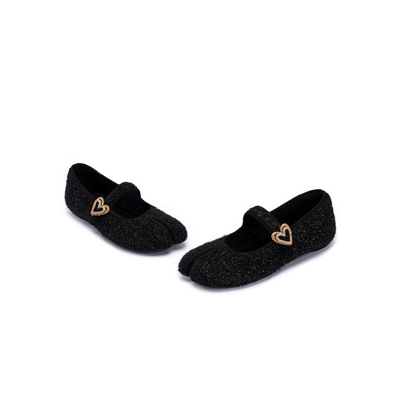 Oriental Split Toe Mary Jane Flat Shoes-4
