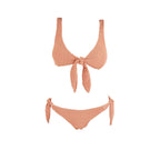 Pastel Collection Coral Orange 2-Piece Bikini with Ribbon Accents-3