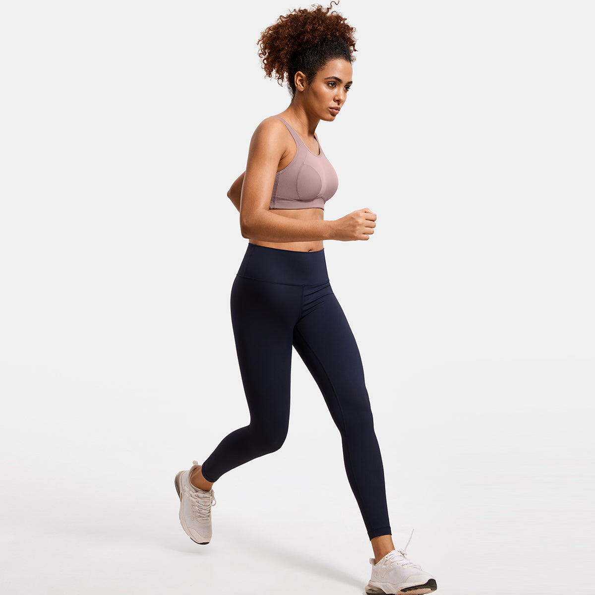 Plus Size High Support Full Coverage Padded Mocha Wireless Bra-2