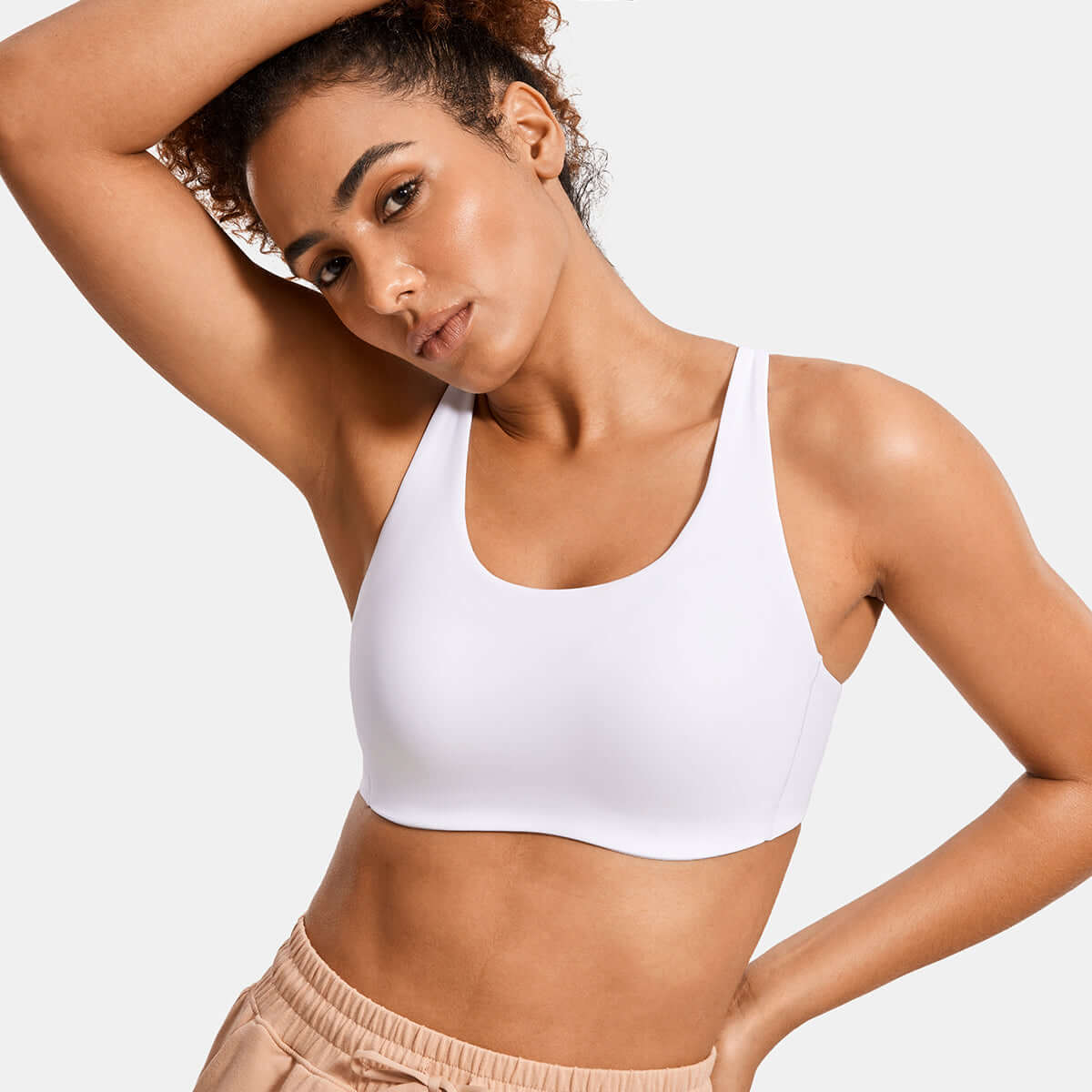 Power On Molded Cup Strappy Racerback Wireless Sports Bra