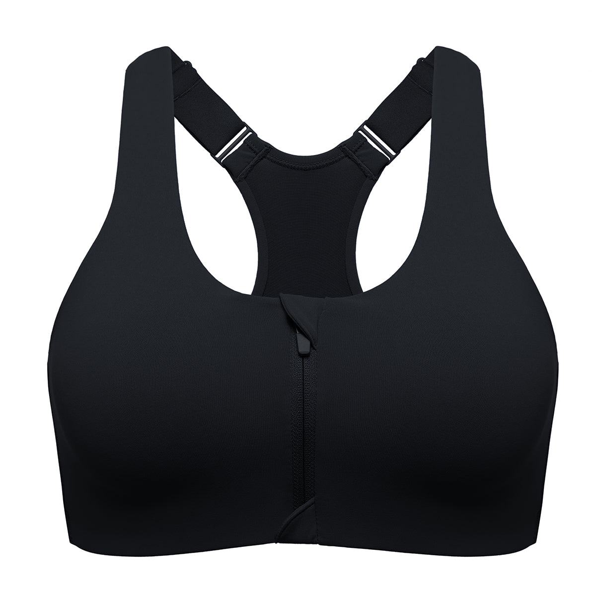 Power On Soft Padded High Impact Zip Front Sports Bra-3