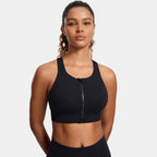 Power On Zip Front Racerback High Impact Sports Bra