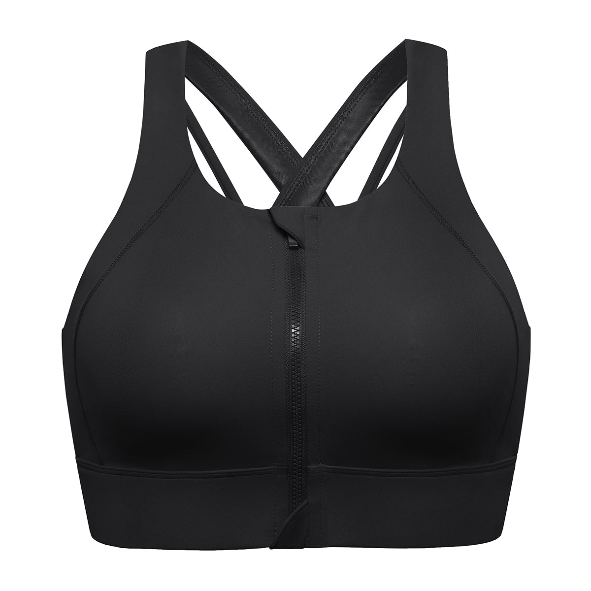 Power On Zip Front Racerback High Impact Sports Bra