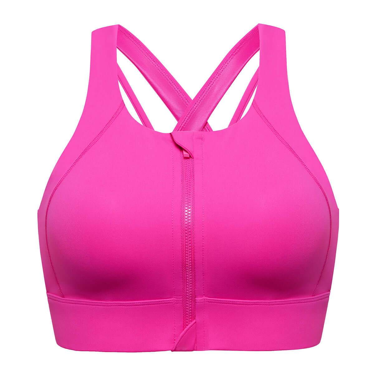 Power On Zip Front Racerback High Impact Workout Bra