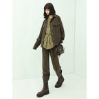 Practical Green Corduroy Pants-2