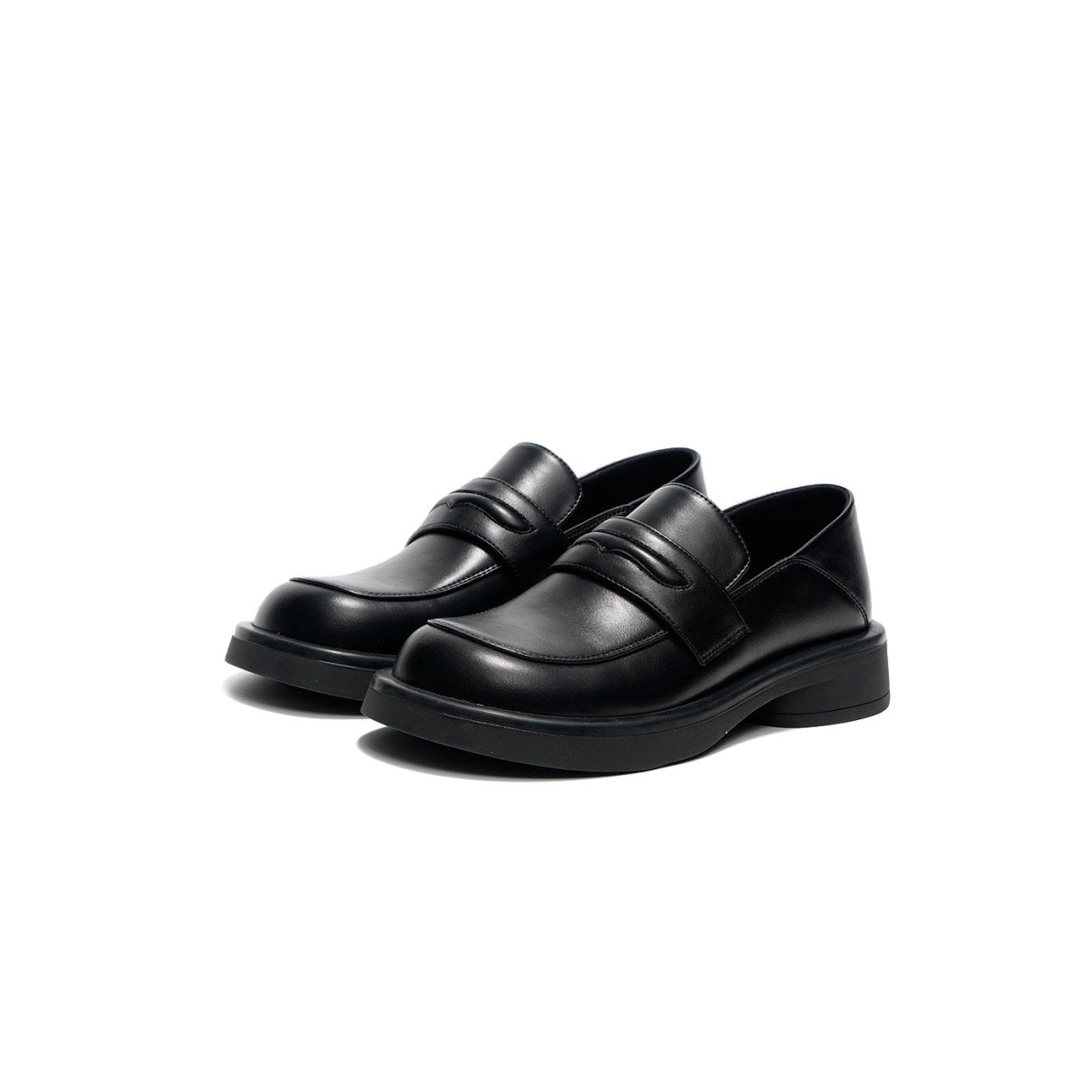 Preppy Black Platform Loafers-1